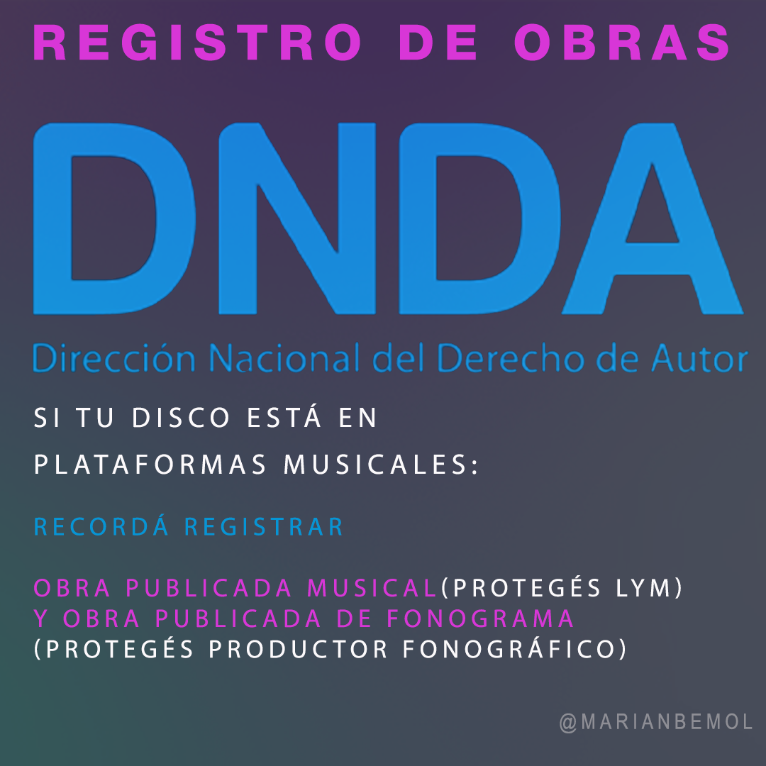 DNDA OBRA PUBLICADA L Y M Y FONOGRAMA